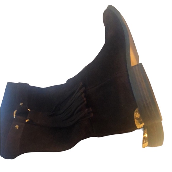 Women’s fall Rhea fringe brown suede Michael Kors warm comfort tall boots - Picture 4 of 16